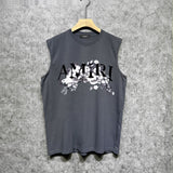 Amiri tank top colorless floral print