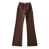Women Jeans Stretch Slim Fit Burrs Bell-Bottom Pants