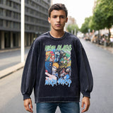 Mens Vintage Long Sleeve Shirt Vintage Wash Long Sleeve T-Shirt