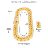 Bracelet Hip Hop 20mm Full Diamond Cuban Chain Hiphop Spectrum Jesus Pieces