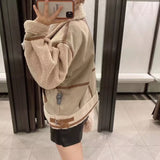 Women Cotton Coat Motorcycle Jacket Imitation Lamb Wool