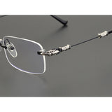 CHH Chrome Hearts Glasses Japanese Sven Versatile Handmade Frameless Retro Pure Titanium Square Glasses Frame