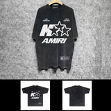 Amiri washed t-shirt - star splatter letter short sleeve