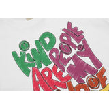 Gallery Dept T Shirts Crayon Hand-Painted Printed Short Sleeve Loose Men and Women