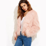 Women Fur Jacket Plush White Warm Coat