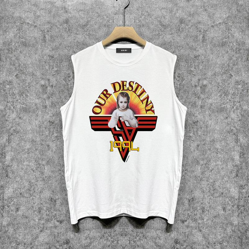 Amiri tank top oil painting girl printing