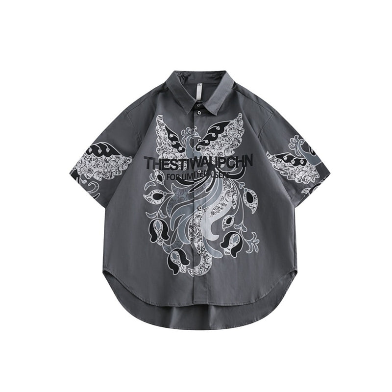 Unisex Shirt Retro Loose Cotton