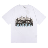 Rhude T Shirt Casino Printed Hip Hop Men's and Women's Same Casual