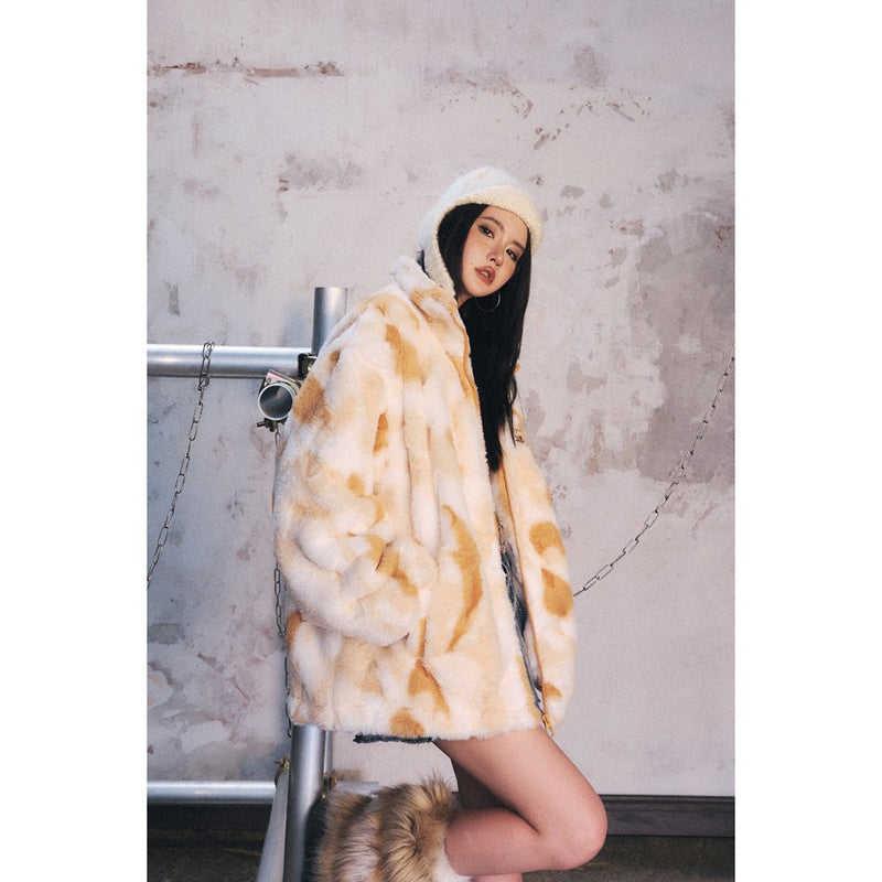 Unisex Coat Lamb Wool Coat Plush Thickened