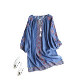 Women Dresses Dress Thin Loose Embroidered Denim