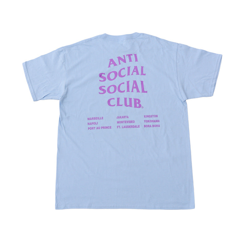 Anti Social Club T Shirt Short Sleeve Color Gradient Men and Women