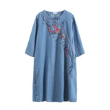 Women Dresses Denim Loose Shirt Dress