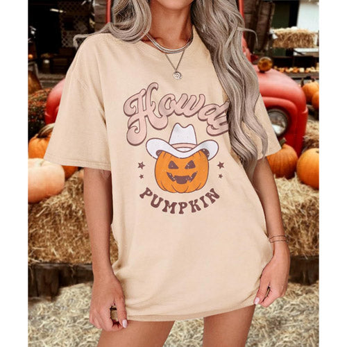 KEKEMI Howdy Pumpkin Thanksgiving Shirt for Women Oversized