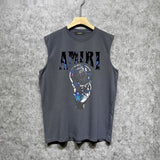 Amiri tank top colorful hand rest planet print