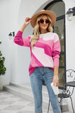 Women Pullover Sweater Splicing Knitwear Sweater