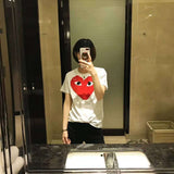 CDG Be Kind T Shirt CDG Embroidery Love White Smiling Face Solid Color T-shirt