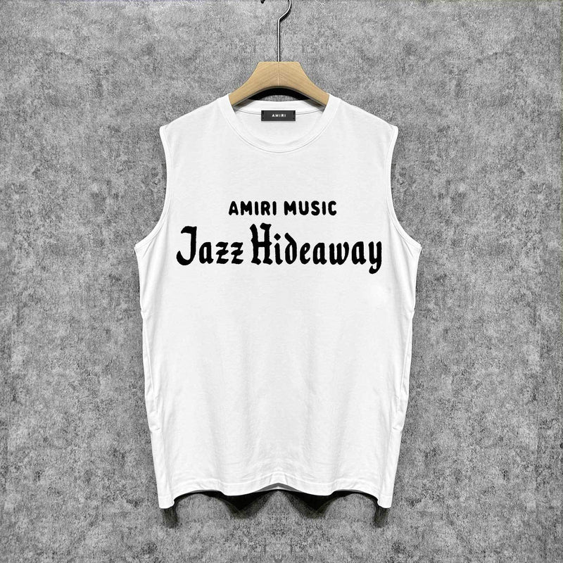 Amiri tank top music letterprinting