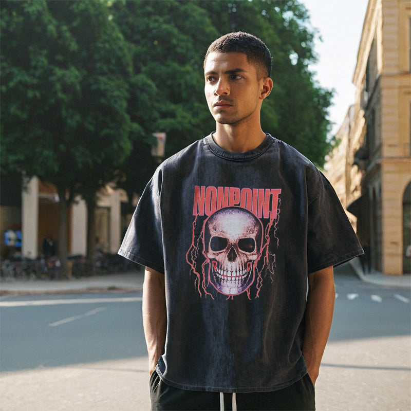 Mens Vintage T-Shirt Printed Short Sleeve T-Shirt