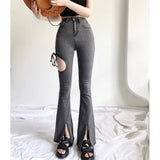 Women Jeans Hot Girl Bell-Bottom Pants Slim Fit