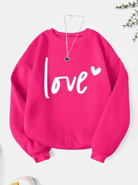 Fashion letter print sweatshirt crew neck casual sweatshirt