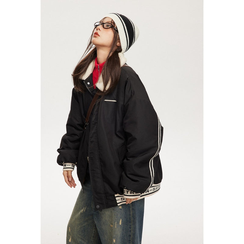 Unisex Coat Youth University Style Lamb Wool Cotton Coat Coat