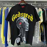 Godspeed t Shirts Technology Robot Printing Cotton Casual Short Sleeve Men and Women