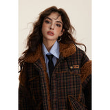Unisex Coat Cashmere Winter Thickened Plaid