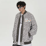 Women Jackets Retro Embroidery-Knitted Baseball Jacket