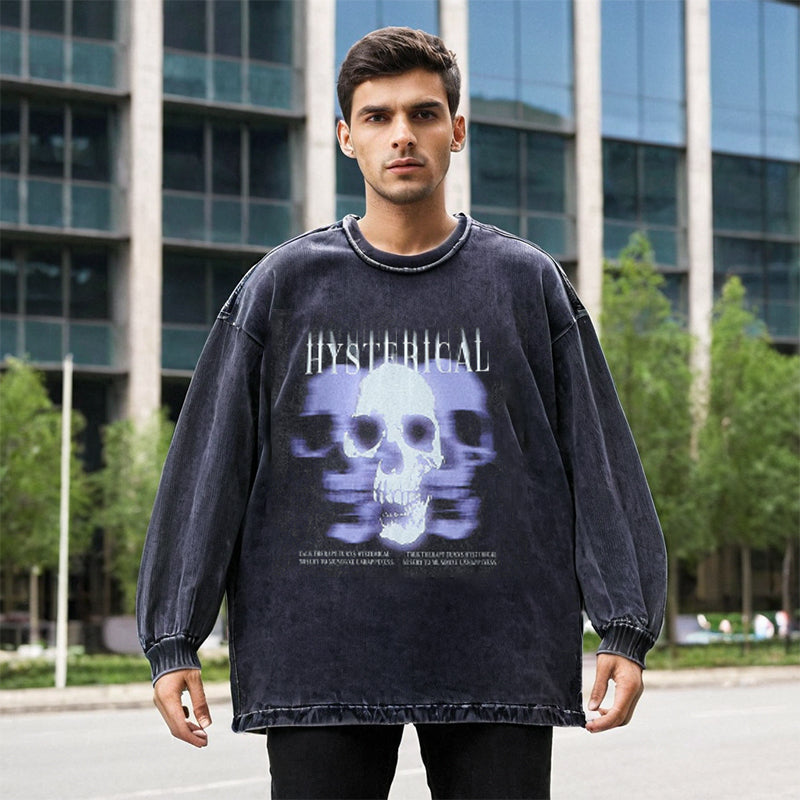 Mens Vintage Long Sleeve Shirt Print