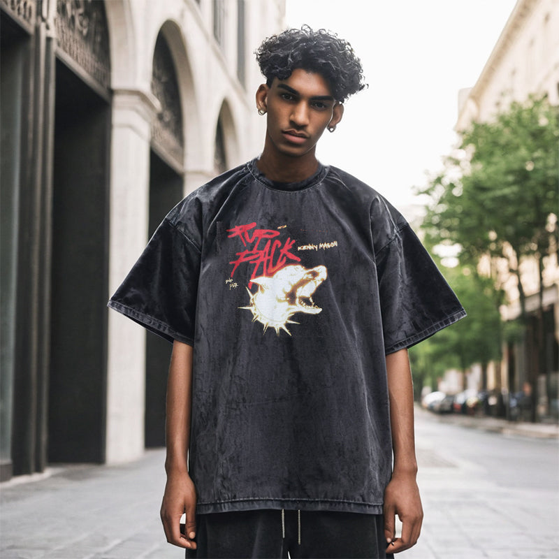 Mens Vintage T Shirt Printed Short Sleeve T-Shirt Men and Women