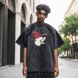 Mens Vintage T Shirt Printed Short Sleeve T-Shirt Men and Women