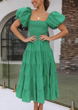 Women Dress 2 US Puff Sleeves for Holiday Show Thin and Long