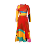 Women Jumpsuit Fall Pleated Print Two-Piece Set