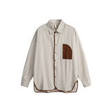 Unisex Shirt Stripe Cardigan Top