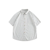 Unisex Shirt Vintage Striped Shirt Summer Cardigan Loose