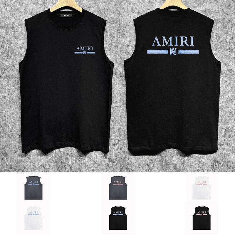 Amiri tank top with crayon horizontal stripes printing