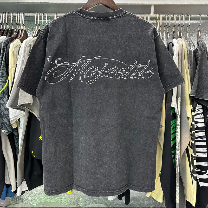 MAJESTIK T Shirts Bulldog Graphic Crop Tee Hot Diamond Design