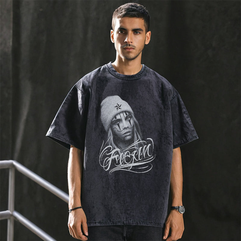 Mens Vintage T Shirt Summer Short Sleeve T-Shirt Men