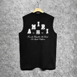 Amiri tank top bone white bone crack letterprinting