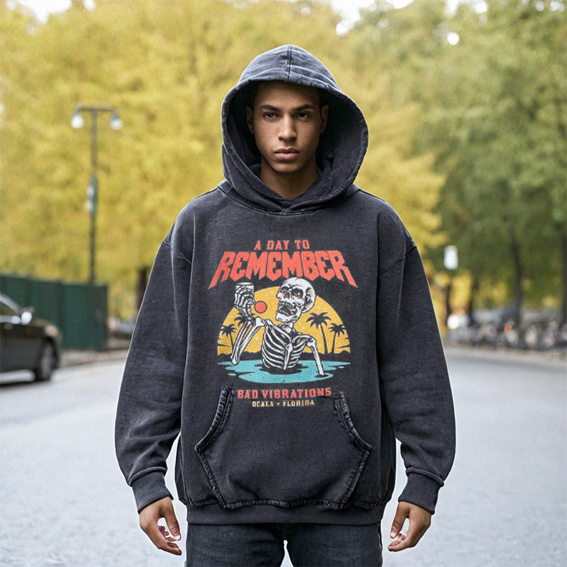 Mens Vintage Hoodie Printed Hoodie