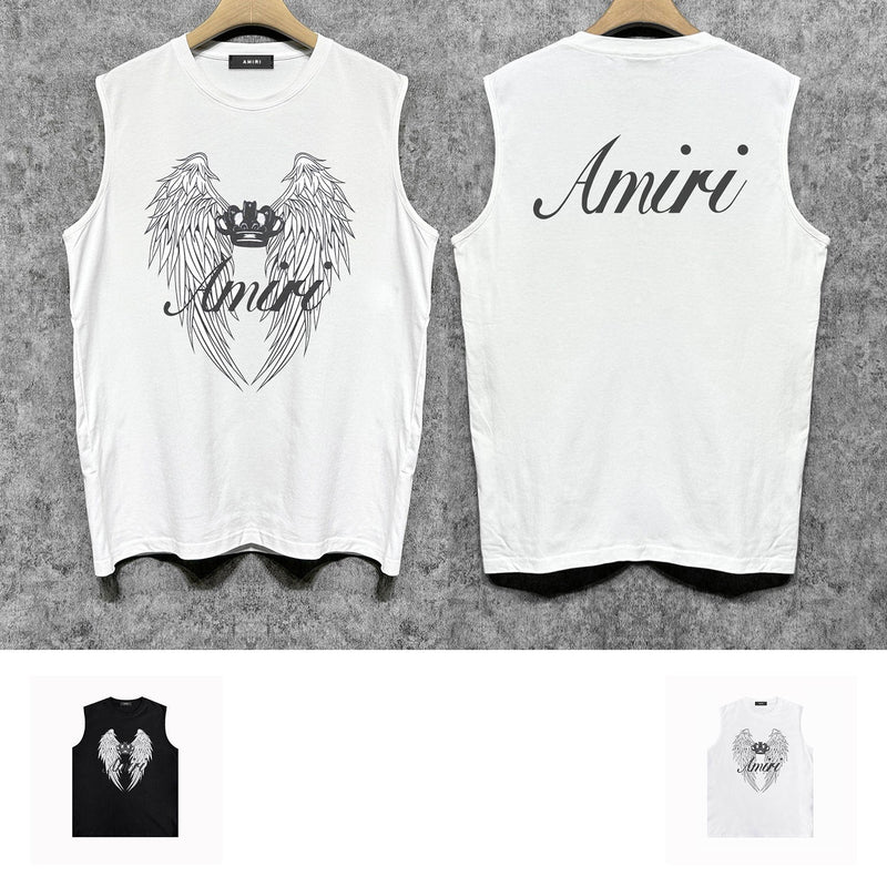 Amiri tank top wing crown printing