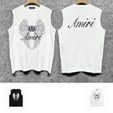 Amiri tank top wing crown printing