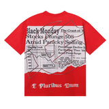 Godspeed T Shirts Newspaper Skull Printing Cotton Casual Short Sleeves Men and Women