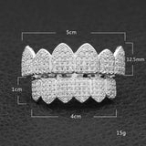 Grillz Hip Hop Copper Zircon Braces Rock Teeth Spectrum