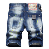 DSQ2 Short Jeans Ripped Stretch Denim Shorts