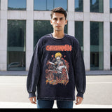 Mens Vintage Long Sleeve Shirt Vintage Cartoon Print