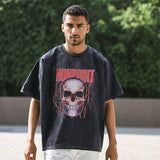 Mens Vintage T-Shirt Singer Print Short Sleeve T-Shirt