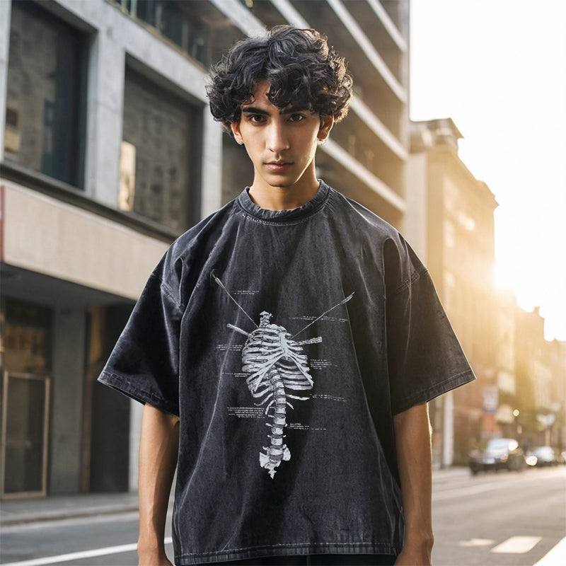 Mens Vintage T Shirt Printed Short Sleeve T-Shirt Men