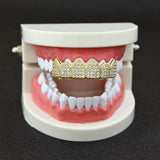 Grillz Hip Hop Copper Zircon Braces Rock Teeth Spectrum