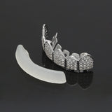 Grillz Hip Hop Copper Zircon Braces Rock Teeth Spectrum